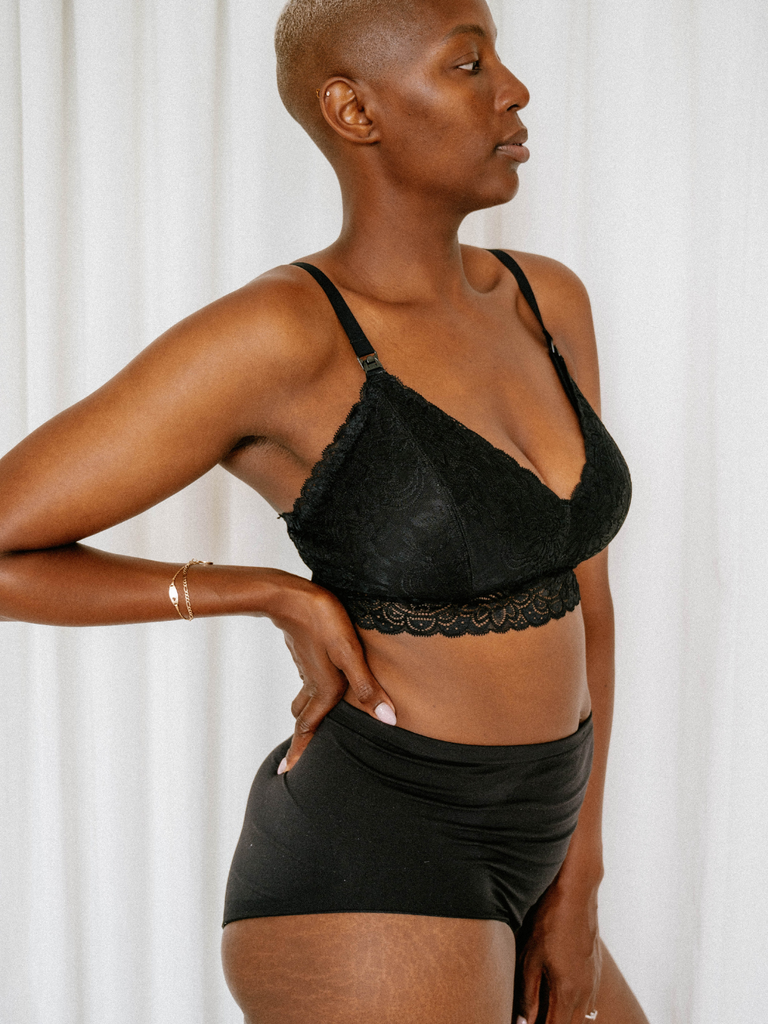 Unicoo Breathable Lace Top & Middle Open Nursing Bra - Black - B Cup, Shop  Today. Get it Tomorrow!